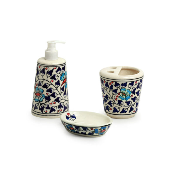 Agna Florae Handpainted Bathroom Set - Three Piece Set