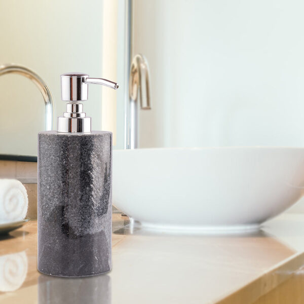 Alabaste Marble Soap Dispenser - Blue & Silver