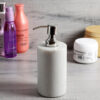Alabaste Marble Soap Dispenser - White & Silver