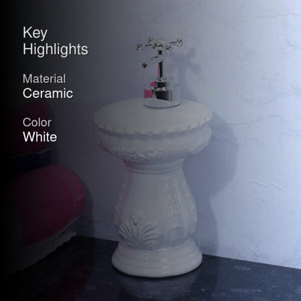 Antique Basin Soap Dispenser - White