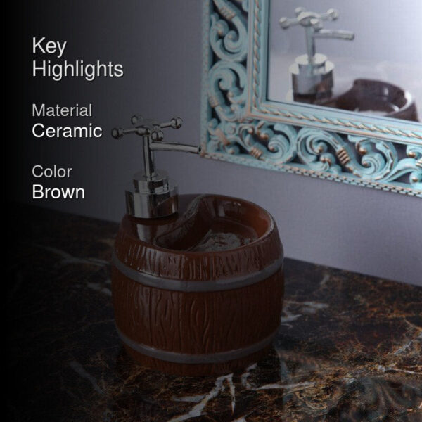 Barrel Wash Soap Dispenser - Brown