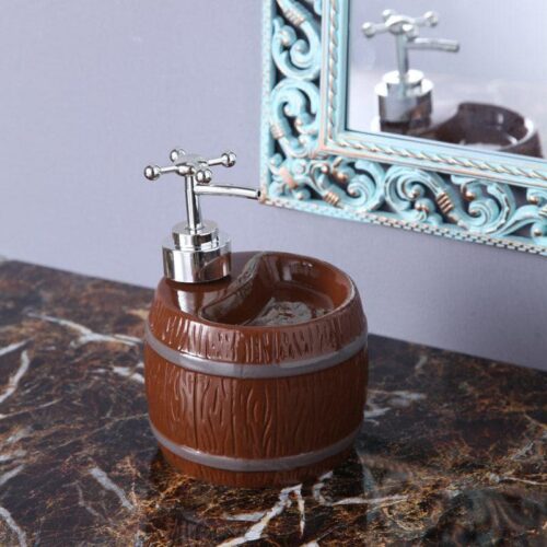 Barrel Wash Soap Dispenser - Brown