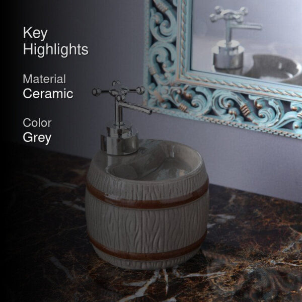 Barrel Wash Soap Dispenser - Grey