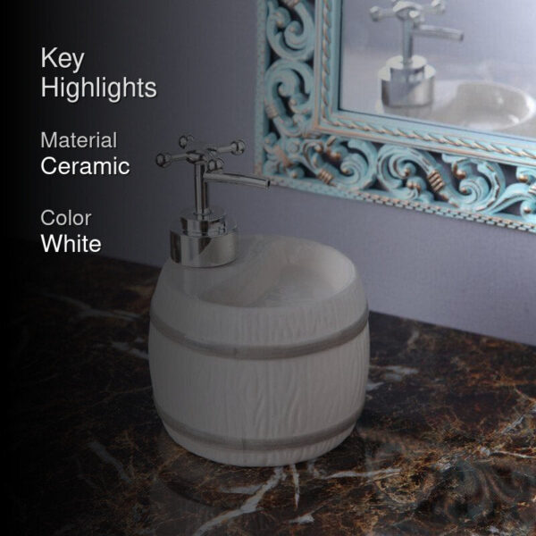 Barrel Wash Soap Dispenser - White