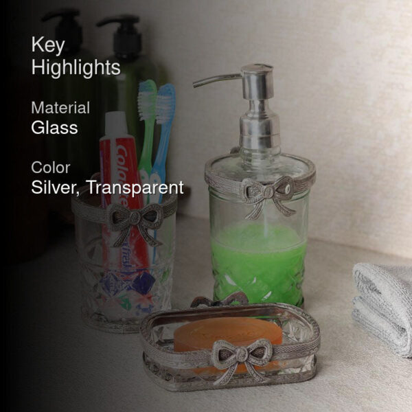 Bow-Tied Bathroom Set - Silver