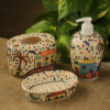 Coastal Cottage Handpainted Ceramic Bathroom Set - Three Piece Set