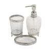 Dolores Crystal Cut Bathroom Set - Silver