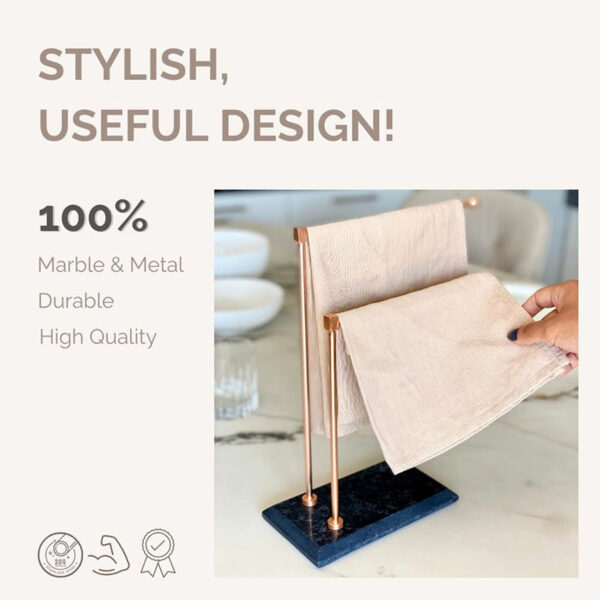 Elita Hand Towel Stand - Antique Gold & Black