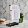 Elita Hand Towel Stand - Antique Gold & Black