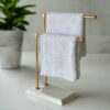 Elita Hand Towel Stand - Antique Gold & White