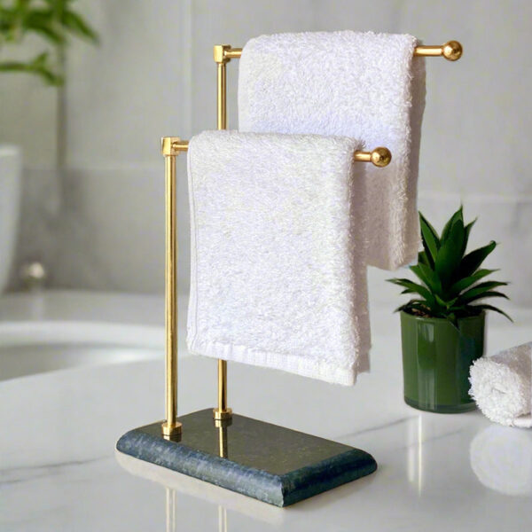 Elita Hand Towel Stand - Gold & Black