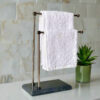 Elita Hand Towel Stand - Silver & Black