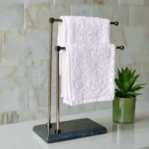 Elita Hand Towel Stand - Silver & Black