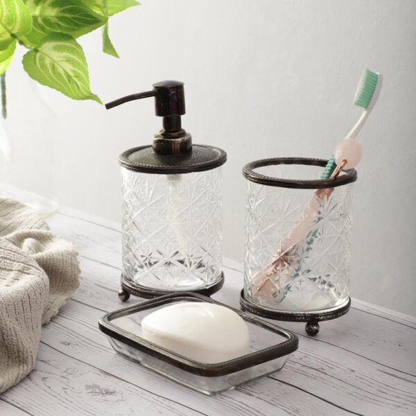 Ervo Crystal Bathroom Set - Black Ervo Crystal Bathroom Set - Black