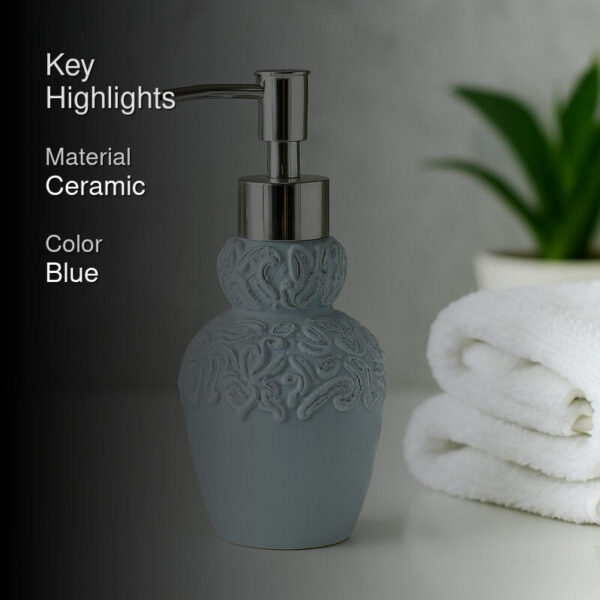 Floral Luxe Soap Dispenser - Blue