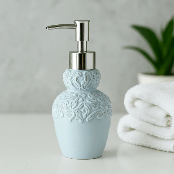 Floral Luxe Soap Dispenser - Blue