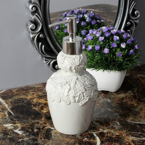 Floral Luxe Soap Dispenser - Ivory