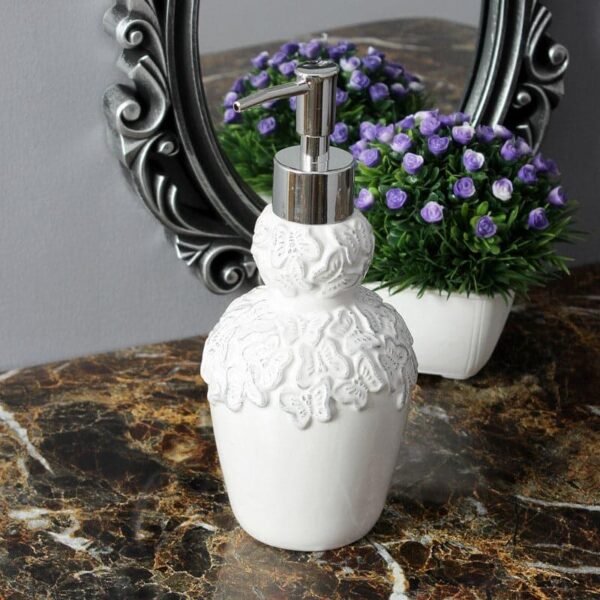 Floral Luxe Soap Dispenser - White