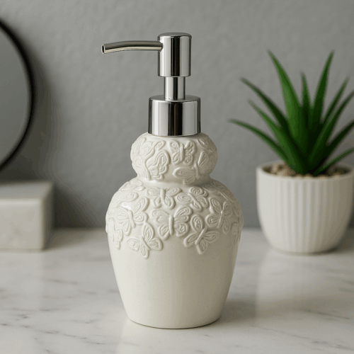 Floral Luxe Soap Dispenser - White