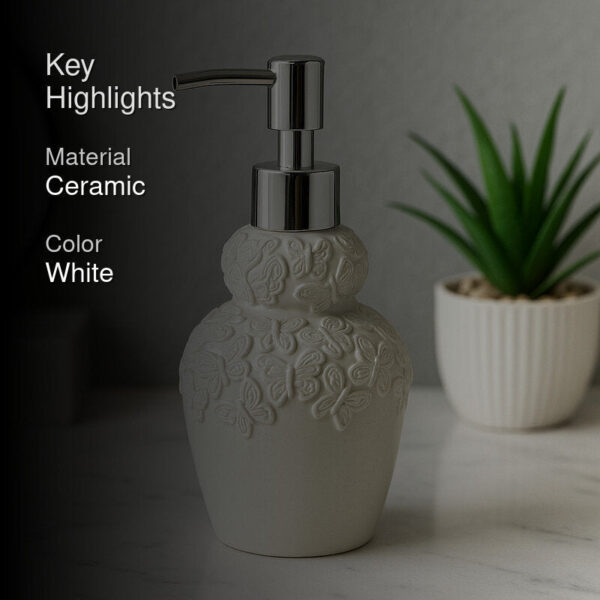 Floral Luxe Soap Dispenser - White