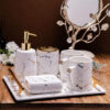 Goldira Galore White Bathroom Set - Six Piece Set