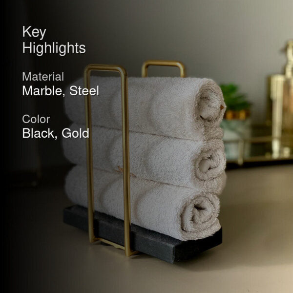 Ivago Towel Holder - Black & Gold