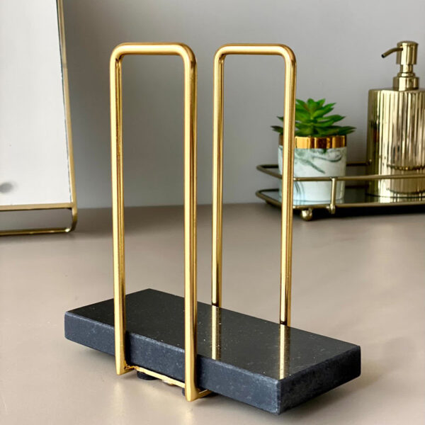 Ivago Towel Holder - Black & Gold