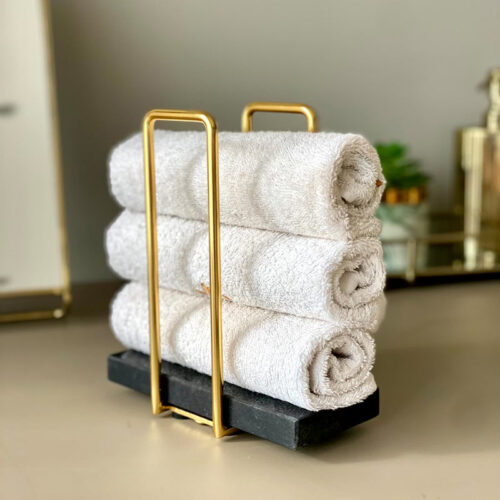 Ivago Towel Holder - Black & Gold