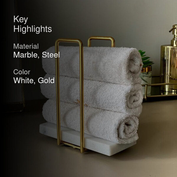 Ivago Towel Holder - White & Gold