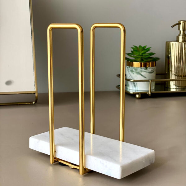 Ivago Towel Holder - White & Gold