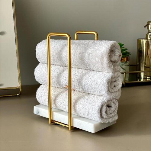 Ivago Towel Holder - White & Gold