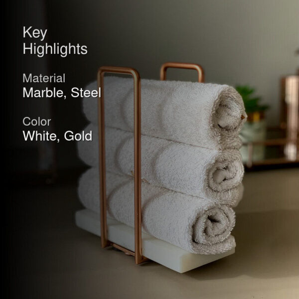Ivago Towel Holder - White & Rose Gold