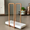 Ivago Towel Holder - White & Rose Gold