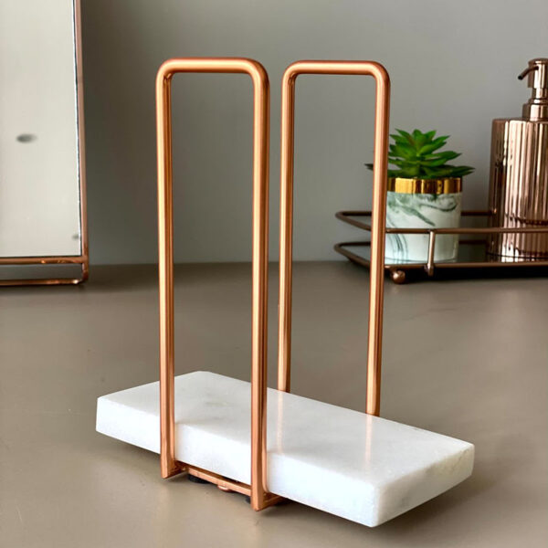 Ivago Towel Holder - White & Rose Gold