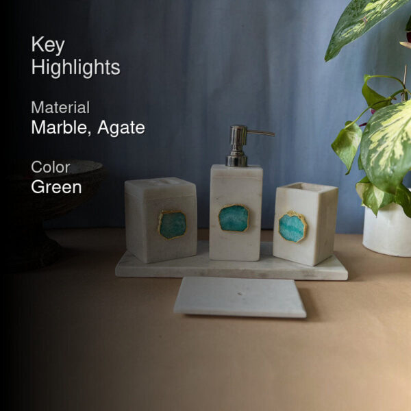 Kade Agate & Marble Bathroom Set - Green