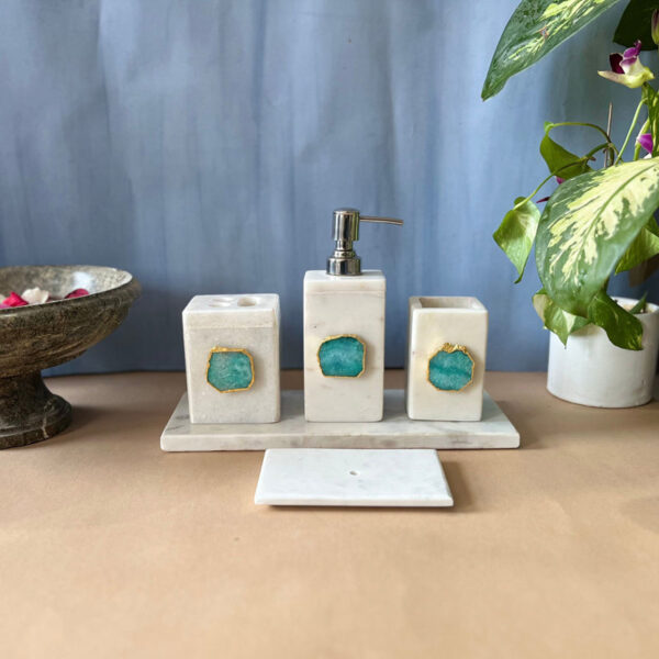 Kade Agate & Marble Bathroom Set - Green
