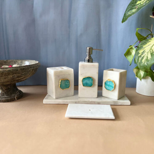 Kade Agate & Marble Bathroom Set - Green
