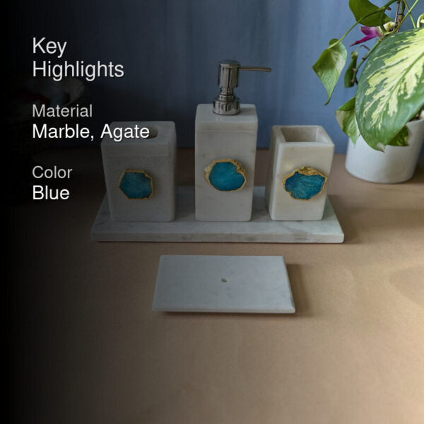 Kade Agate & Marble Bathroom Set - Turquoise