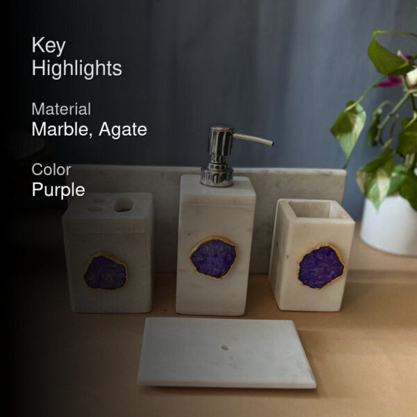 Kade Agate & Marble Bathroom Set - Violet