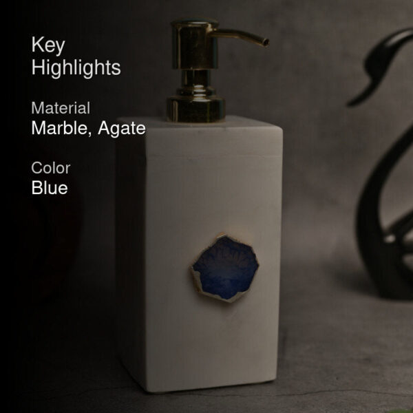 Kade Handcrafted Agate & Marble Soap Dispenser - Blue Kade Handcrafted Agate & Marble Soap Dispenser - Blue
