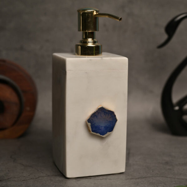 Kade Handcrafted Agate & Marble Soap Dispenser - Blue Kade Handcrafted Agate & Marble Soap Dispenser - Blue