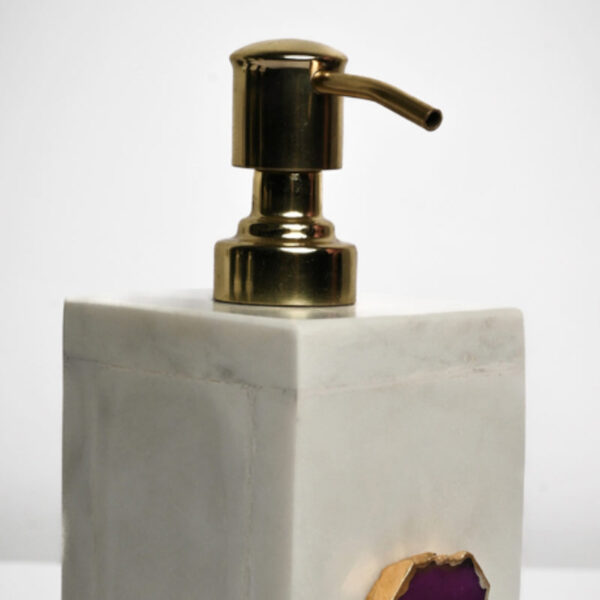 Kade Handcrafted Agate & Marble Soap Dispenser - Pink