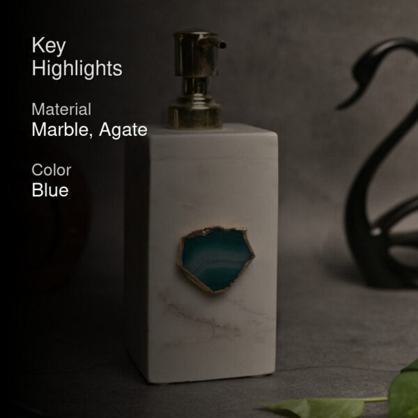 Kade Handcrafted Agate & Marble Soap Dispenser - Turquoise