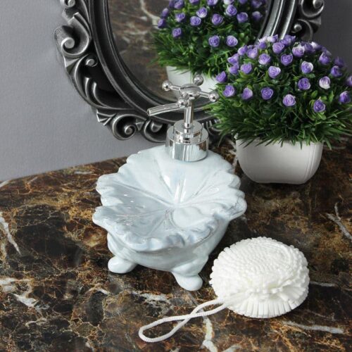 Leafy Basin Soap Dispenser - Blue