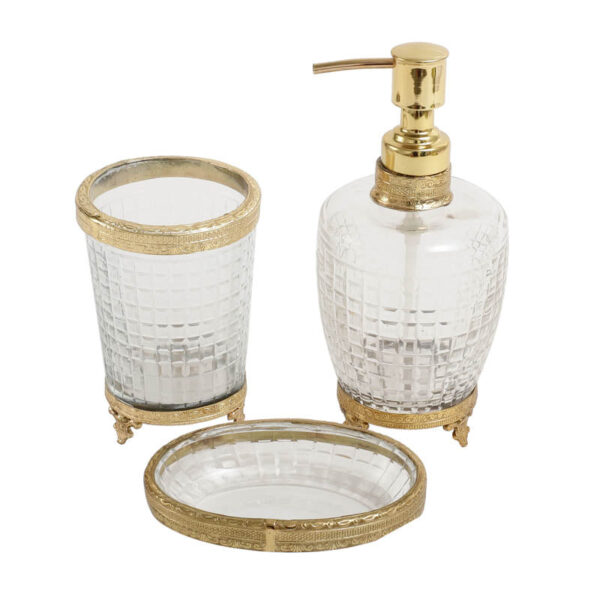 Luma Crystal Cut Bathroom Set - Gold
