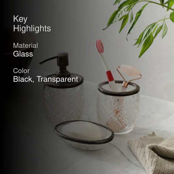 Lumamba Crystal Cut Bathroom Set - Black Lumamba Crystal Cut Bathroom Set - Black