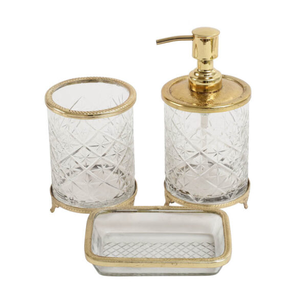 Mamba Crystal Cut Bathroom Set - Gold Mamba Crystal Cut Bathroom Set - Gold
