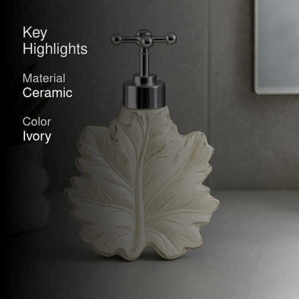 Maple Leaf Basin Soap Dispenser - Ivory