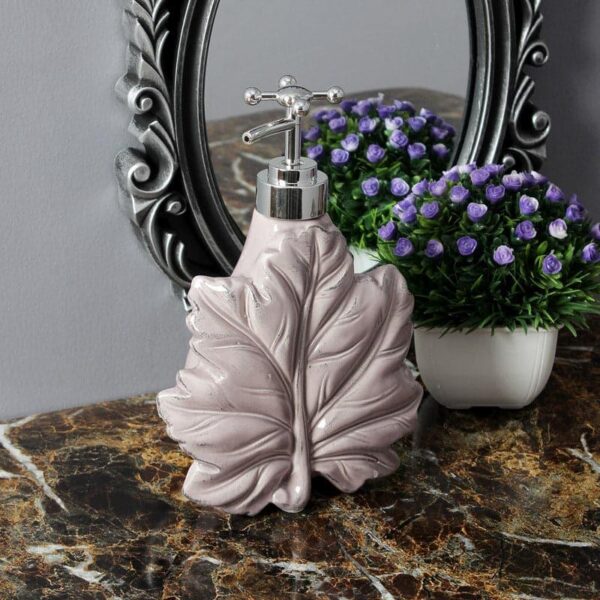 Maple Leaf Basin Soap Dispenser - Pink