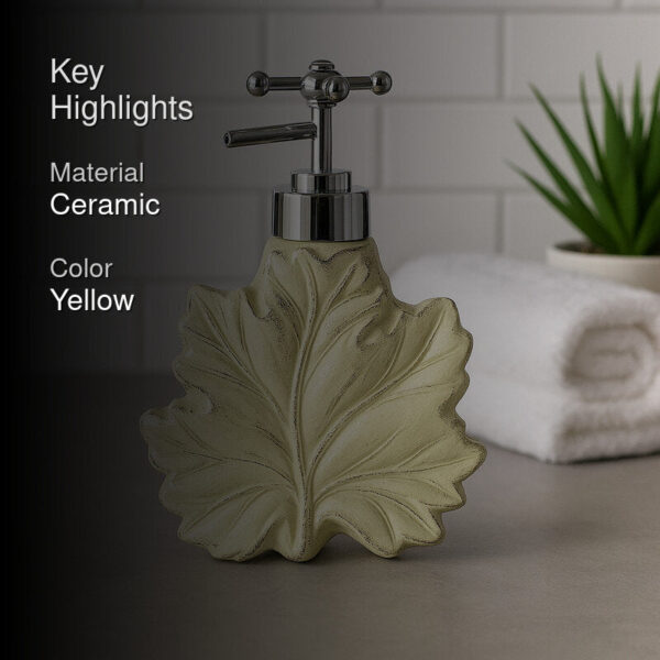 Maple Leaf Basin Soap Dispenser - Yellow